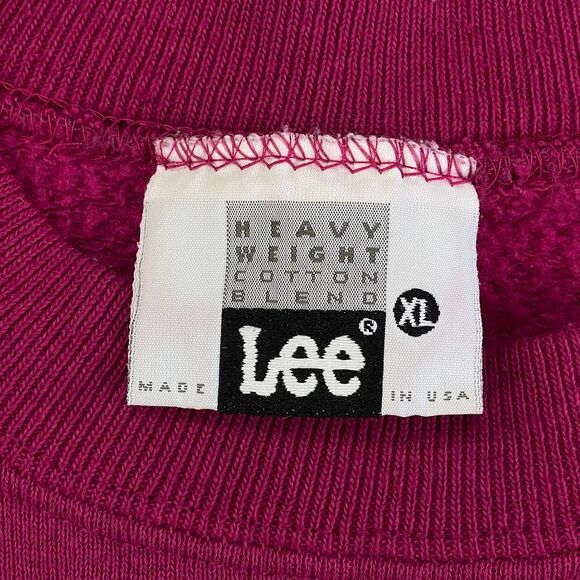 VTG 90s Boston Sweatshirt Womens XL Pink Lee Heavyweight Cotton Crewneck USA - Picture 5 of 8